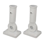 2Pcs Adjustable Flag Pole Holder Aluminium Alloy Metal Wall Mount 180 Degree Multi Position Bracket for Outside House