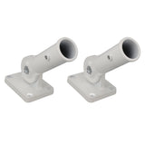 2Pcs Adjustable Flag Pole Holder Aluminium Alloy Metal Wall Mount 180 Degree Multi Position Bracket for Outside House - Rear View
