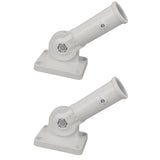 2Pcs Adjustable Flag Pole Holder Aluminium Alloy Metal Wall Mount 180 Degree Multi Position Bracket for Outside House - Low Angle