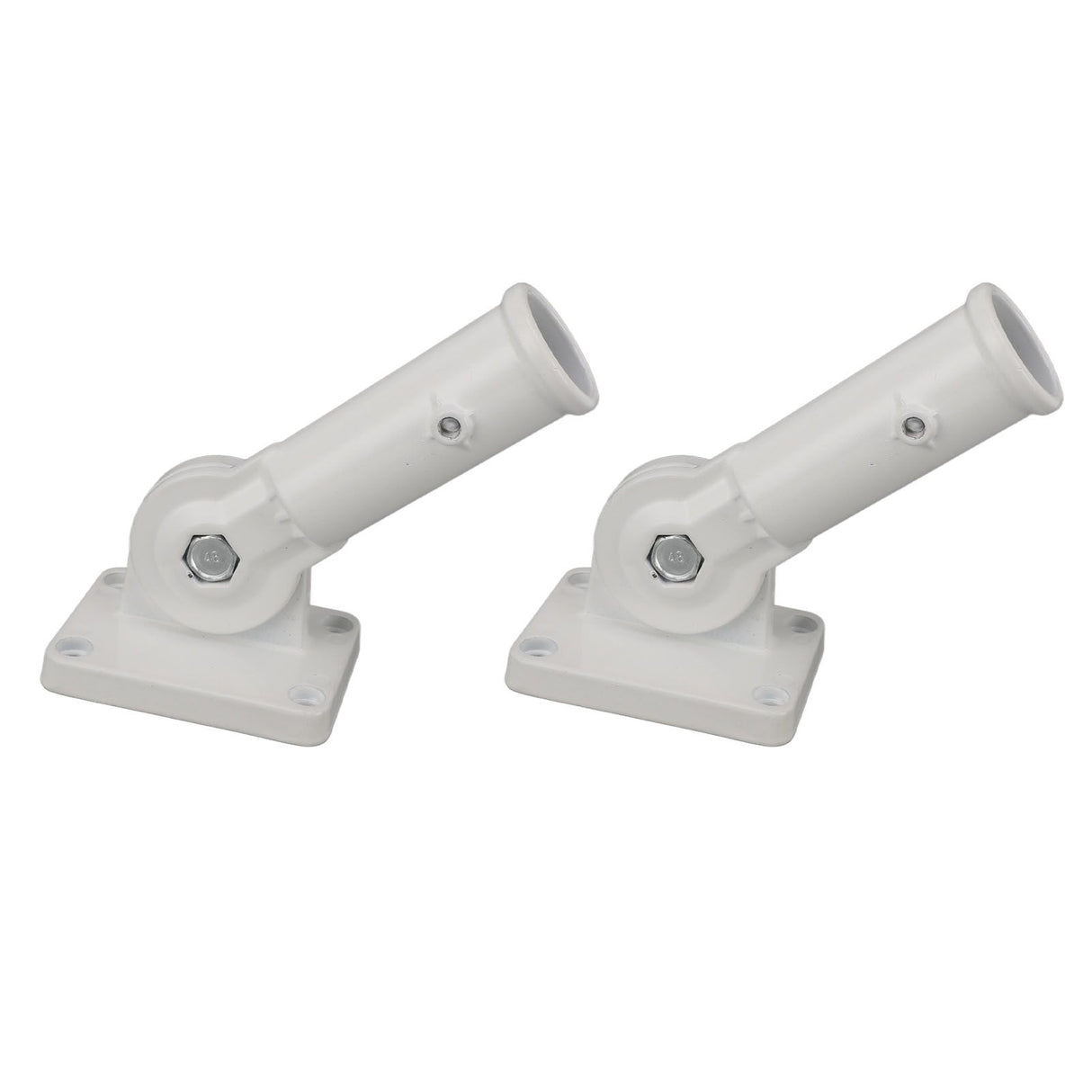 2Pcs Adjustable Flag Pole Holder Aluminium Alloy Metal Wall Mount 180 Degree Multi Position Bracket for Outside House