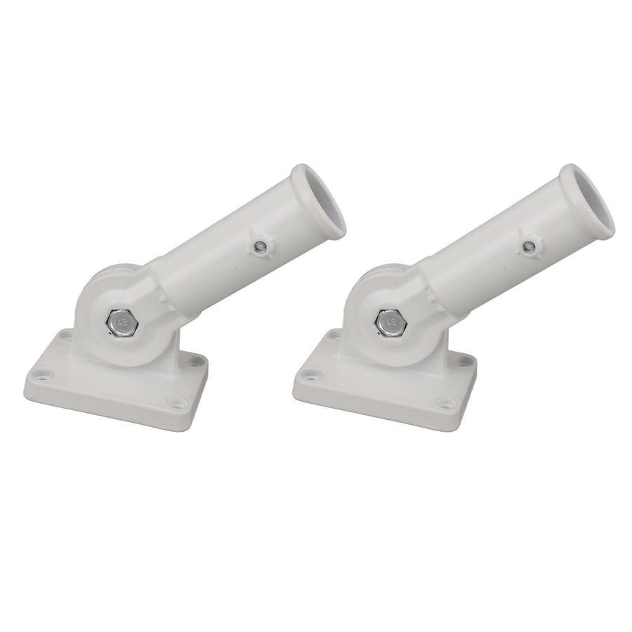 2Pcs Adjustable Flag Pole Holder Aluminium Alloy Metal Wall Mount 180 Degree Multi Position Bracket for Outside House