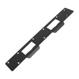 Door Strike Plate Double Holes Steel Reinforced Strong Easy Install Security Stike for 5‑1/2in to 6in Hole Center Distance Black - Front View