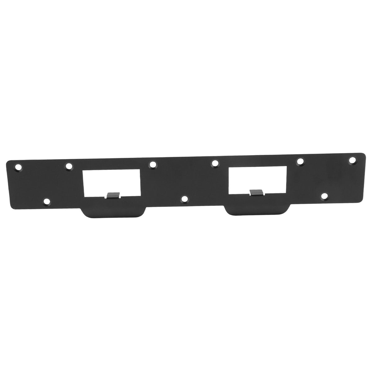 Door Strike Plate Double Holes Steel Reinforced Strong Easy Install Security Stike for 5‑1/2in to 6in Hole Center Distance Black