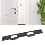Door Strike Plate Double Holes Steel Reinforced Strong Easy Install Security Stike for 5‑1/2in to 6in Hole Center Distance Black