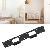 Door Strike Plate Double Holes Steel Reinforced Strong Easy Install Security Stike for 5‑1/2in to 6in Hole Center Distance Black - Extra Image