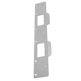 Door Strike Plate Double Holes Steel Reinforced Strong Easy Install Security Stike for 5‑1/2in to 6in Hole Center Distance White