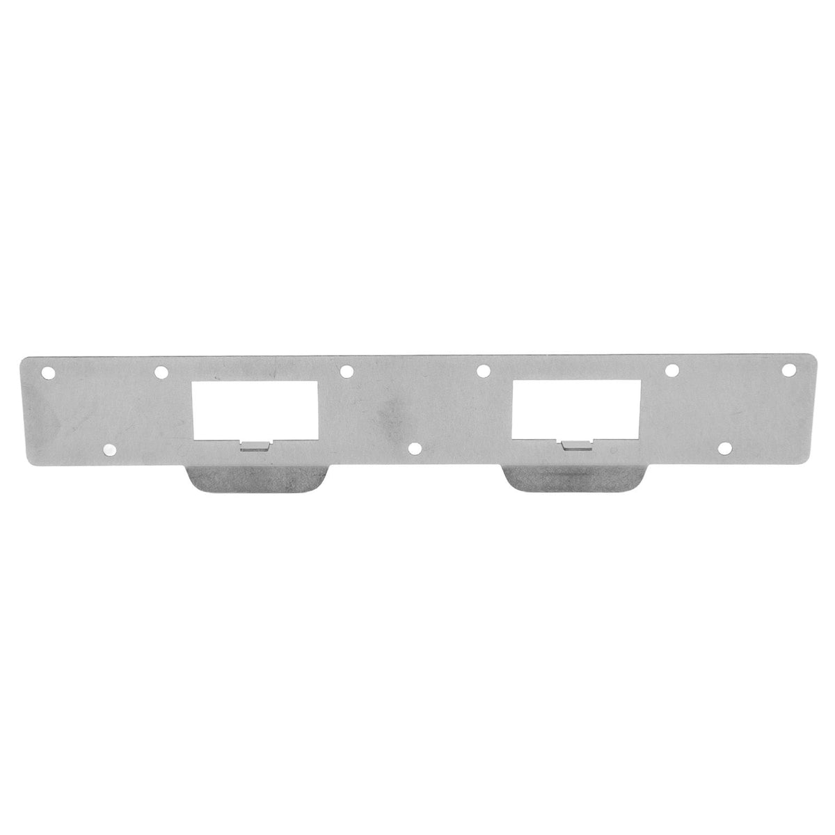 Door Strike Plate Double Holes Steel Reinforced Strong Easy Install Security Stike for 5‑1/2in to 6in Hole Center Distance White