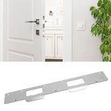 Door Strike Plate Double Holes Steel Reinforced Strong Easy Install Security Stike for 5‑1/2in to 6in Hole Center Distance White