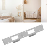 Door Strike Plate Double Holes Steel Reinforced Strong Easy Install Security Stike for 5‑1/2in to 6in Hole Center Distance White
