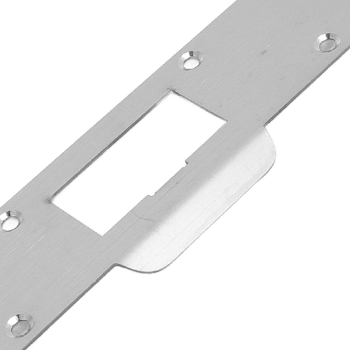 Door Strike Plate Double Holes Steel Reinforced Strong Easy Install Security Stike for 5‑1/2in to 6in Hole Center Distance White