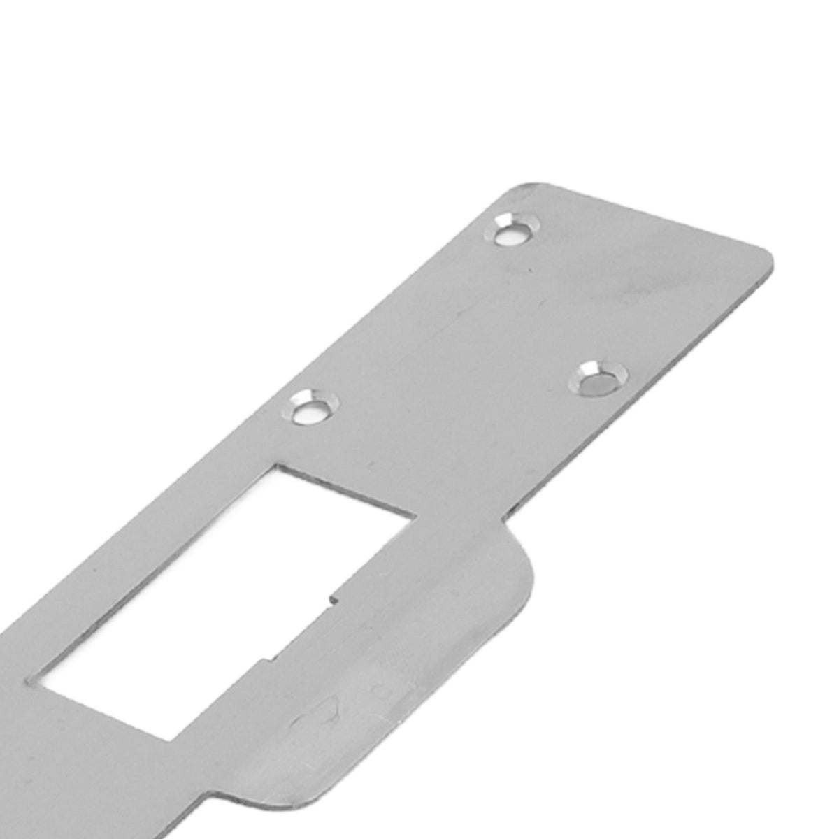 Door Strike Plate Double Holes Steel Reinforced Strong Easy Install Security Stike for 5‑1/2in to 6in Hole Center Distance White