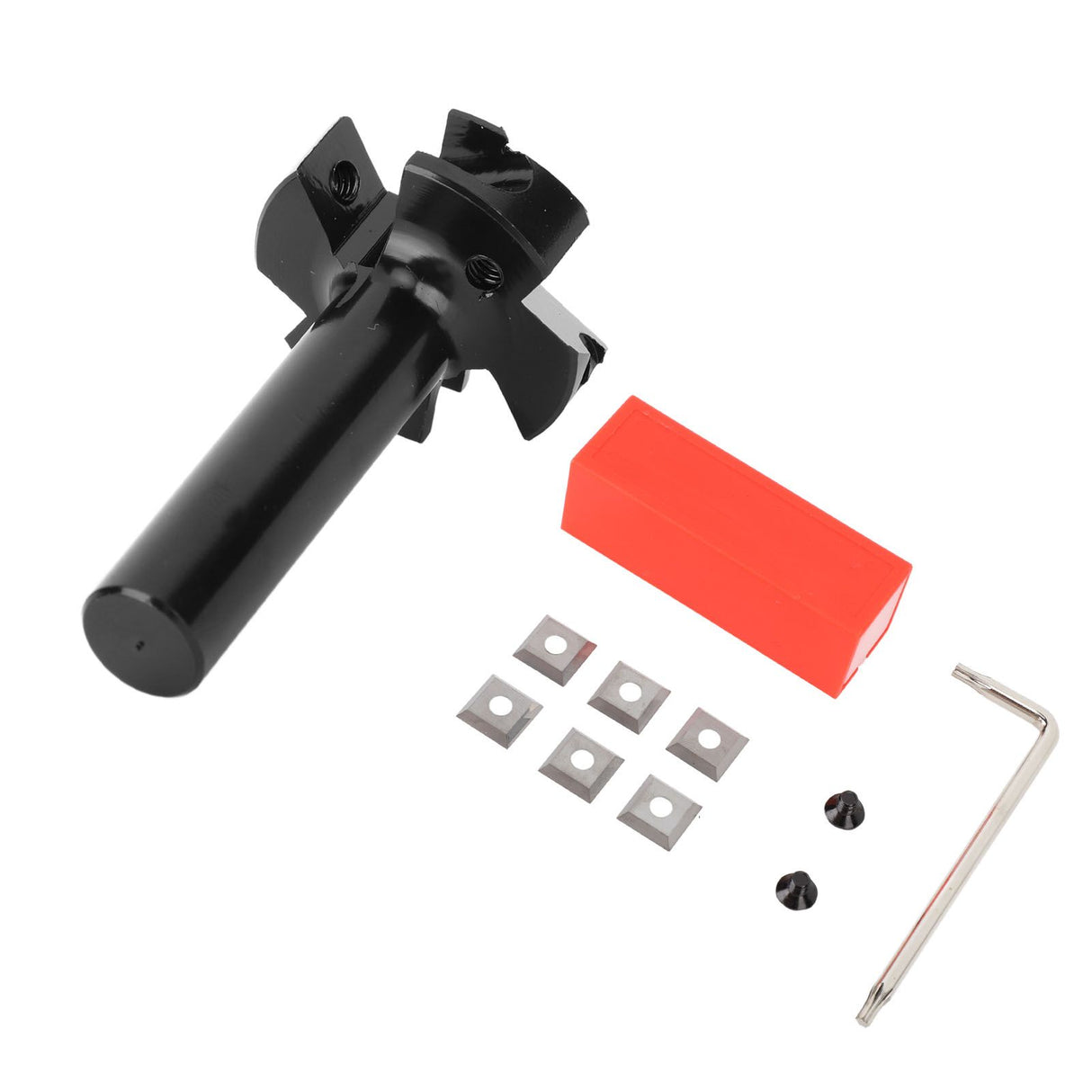 Slab Flattening Router Bit Insert Detachable Cemented Carbide 1/2in Shank 4 Blade Planing Bit for Woodworking