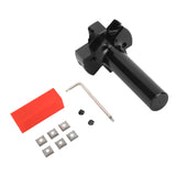 Slab Flattening Router Bit Insert Detachable Cemented Carbide 1/2in Shank 4 Blade Planing Bit for Woodworking - Side View