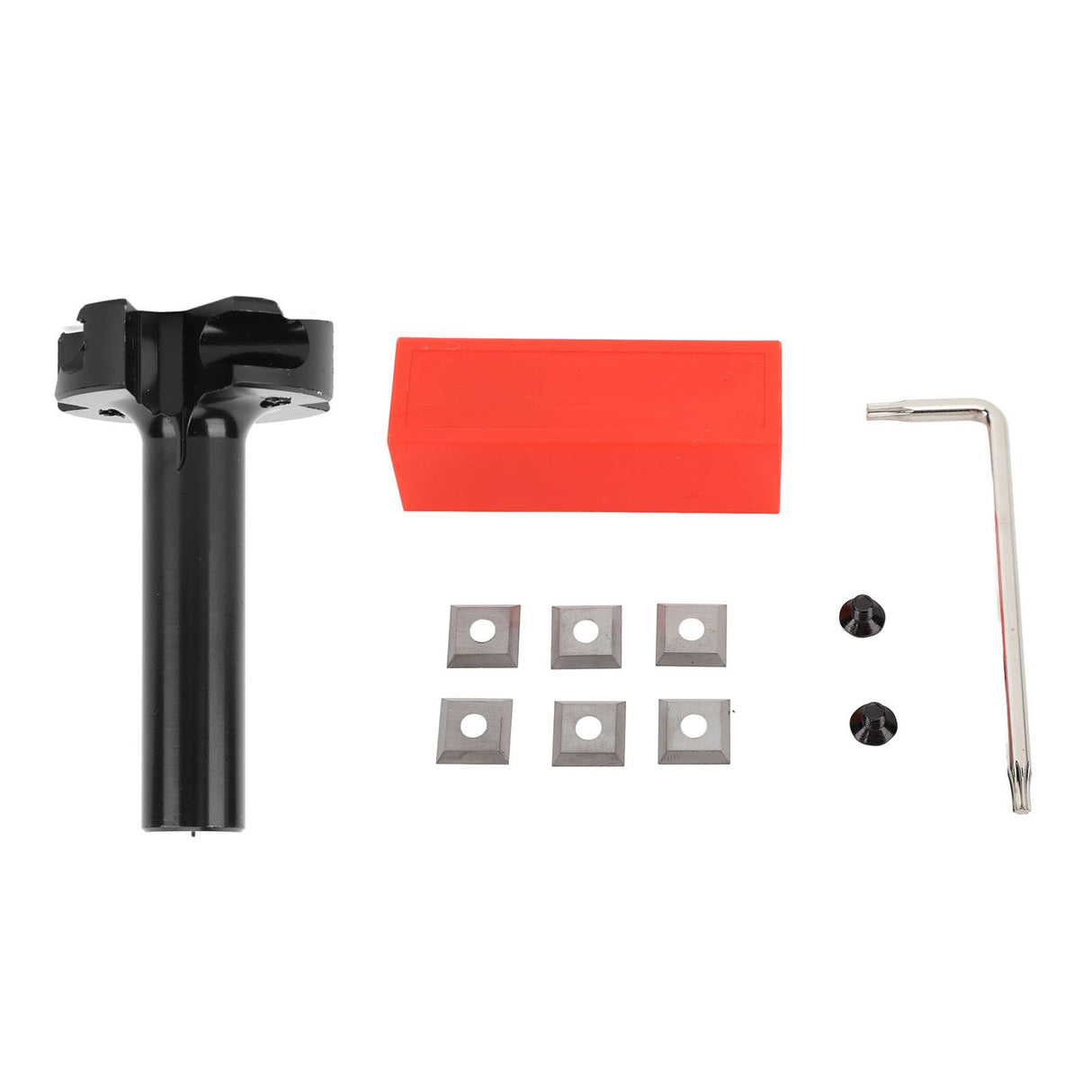 Slab Flattening Router Bit Insert Detachable Cemented Carbide 1/2in Shank 4 Blade Planing Bit for Woodworking