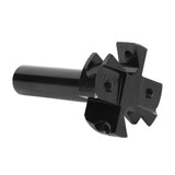 Slab Flattening Router Bit Insert Detachable Cemented Carbide 1/2in Shank 4 Blade Planing Bit for Woodworking - Close-Up Angle