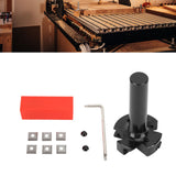 Slab Flattening Router Bit Insert Detachable Cemented Carbide 1/2in Shank 4 Blade Planing Bit for Woodworking