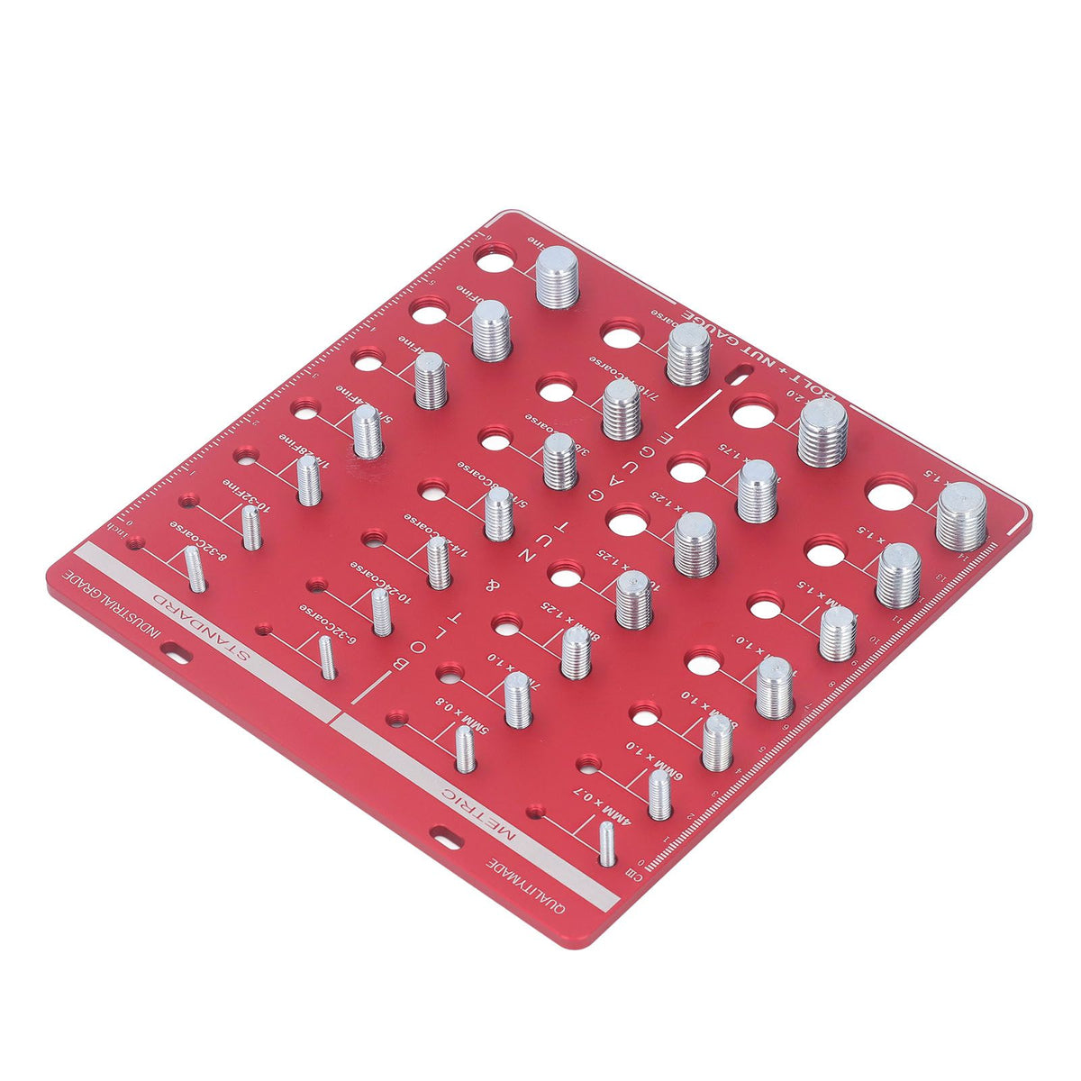 Nut and Bolt Thread Checker 7.9x7.9in Identifier Gauge Aluminium Alloy Easy Operation Accurate Ruler Gauge for Garage