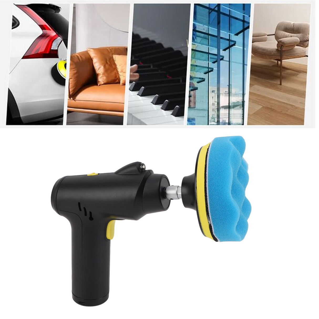 Cordless Buffer Polisher USB Rechargeable 3 Speeds Adjustable Portable Electric Polishing Machine for Waxing Grinding