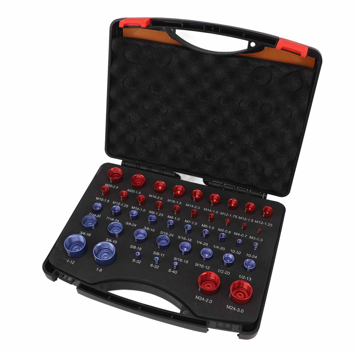 44pcs Nut and Bolt Thread Checker Red Blue Nut and Bolt Size Gauge Inch Metric Nut and Bolt Identifier Gauge Set
