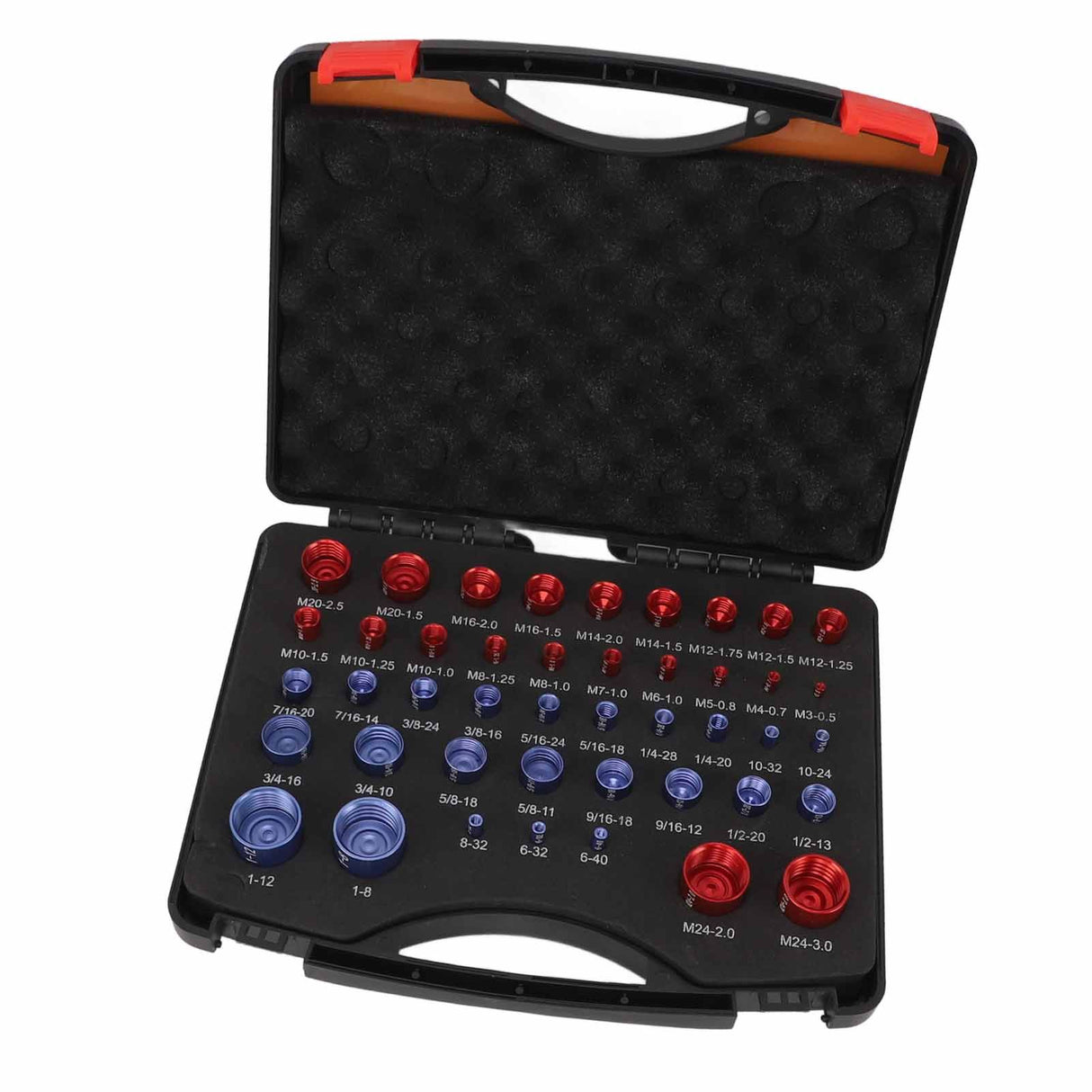 44pcs Nut and Bolt Thread Checker Red Blue Nut and Bolt Size Gauge Inch Metric Nut and Bolt Identifier Gauge Set