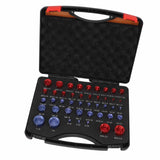 44pcs Nut and Bolt Thread Checker Red Blue Nut and Bolt Size Gauge Inch Metric Nut and Bolt Identifier Gauge Set - Side View
