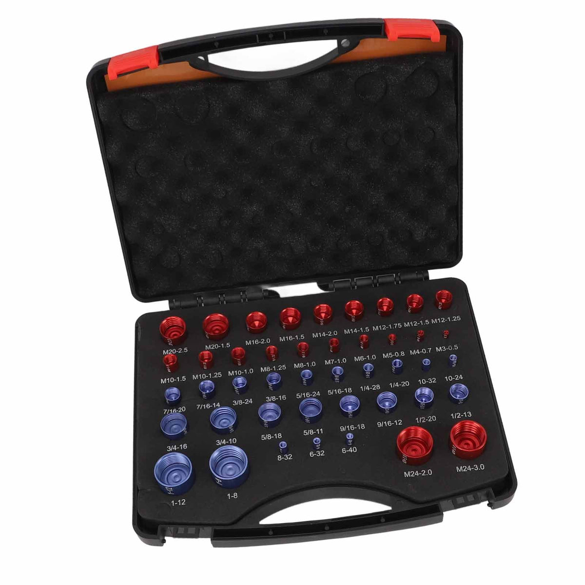 44pcs Nut and Bolt Thread Checker Red Blue Nut and Bolt Size Gauge Inch Metric Nut and Bolt Identifier Gauge Set