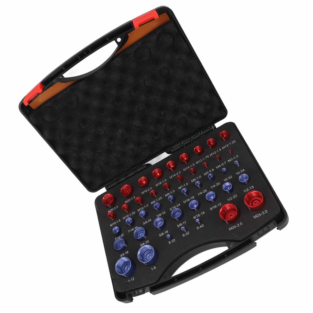 44pcs Nut and Bolt Thread Checker Red Blue Nut and Bolt Size Gauge Inch Metric Nut and Bolt Identifier Gauge Set