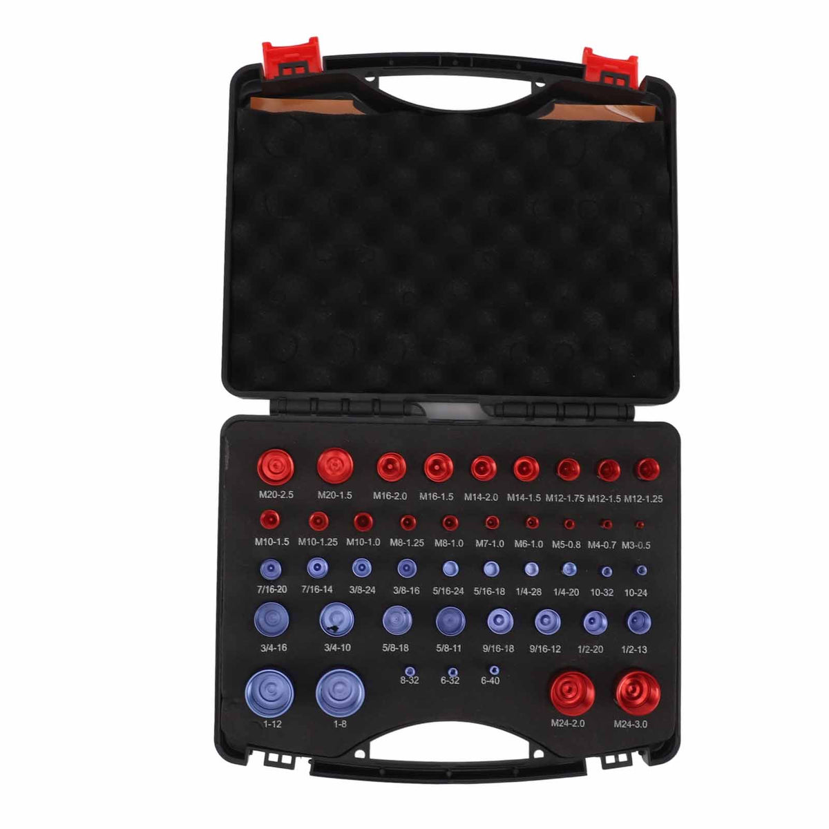 44pcs Nut and Bolt Thread Checker Red Blue Nut and Bolt Size Gauge Inch Metric Nut and Bolt Identifier Gauge Set