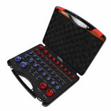44pcs Nut and Bolt Thread Checker Red Blue Nut and Bolt Size Gauge Inch Metric Nut and Bolt Identifier Gauge Set - Low Angle