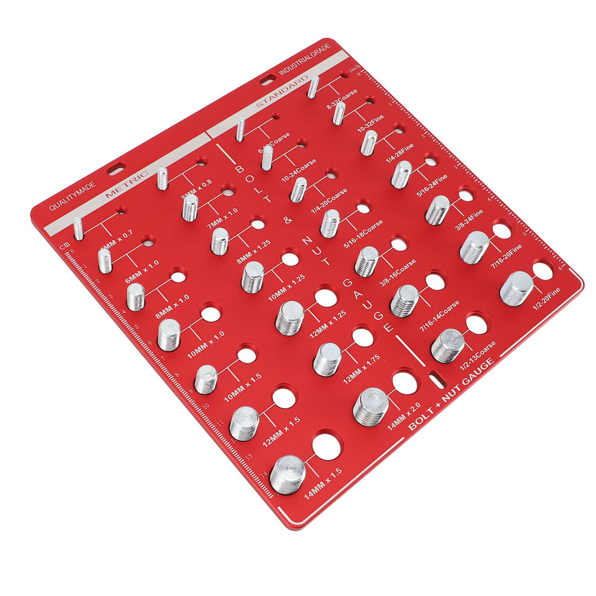 28 Hole Bolt Nut Identifier Gauge Metric Aluminum Alloy Nut Bolt Thread Checker for DIY Buffs
