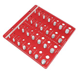 28 Hole Bolt Nut Identifier Gauge Metric Aluminum Alloy Nut Bolt Thread Checker for DIY Buffs - 45-Degree Angle