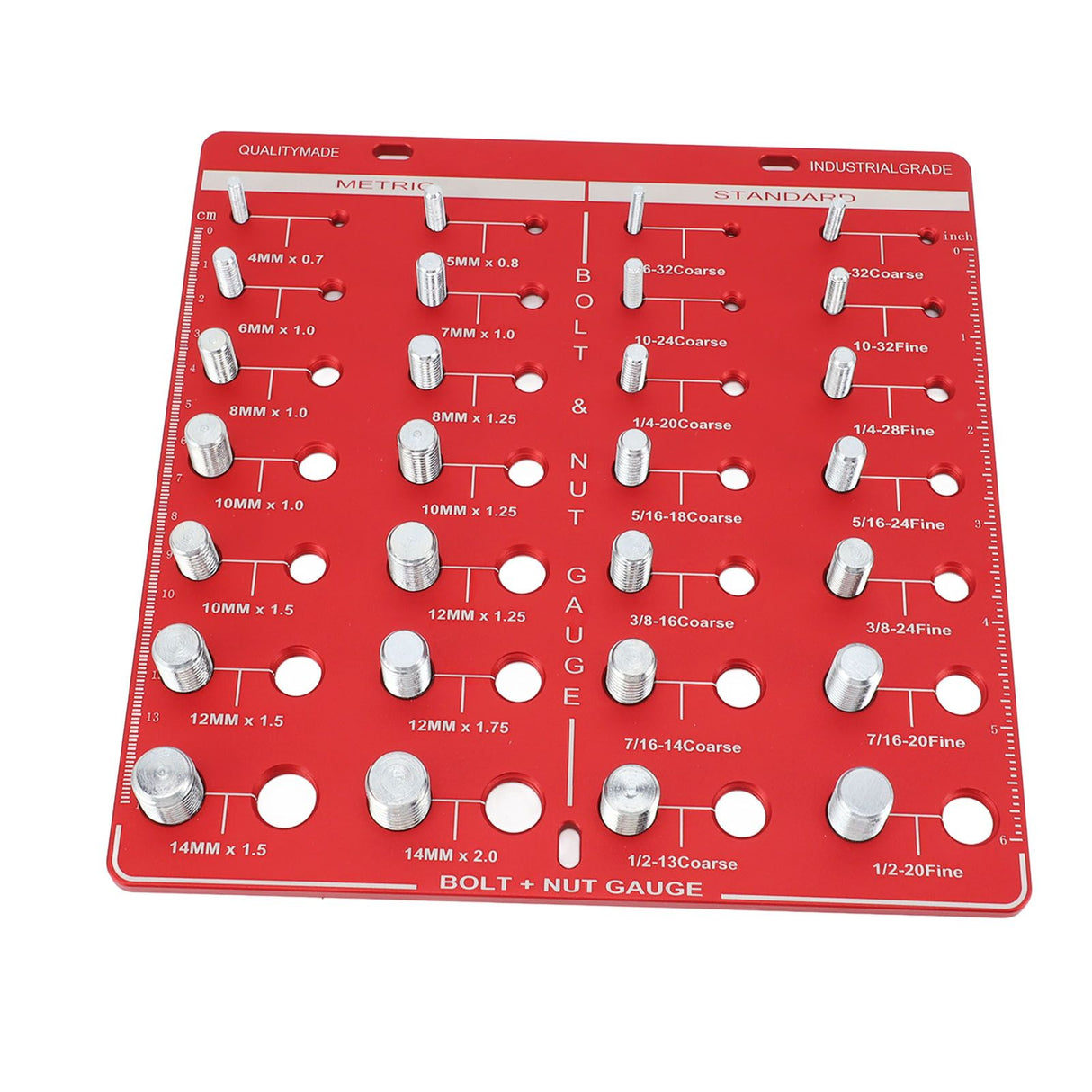 28 Hole Bolt Nut Identifier Gauge Metric Aluminum Alloy Nut Bolt Thread Checker for DIY Buffs