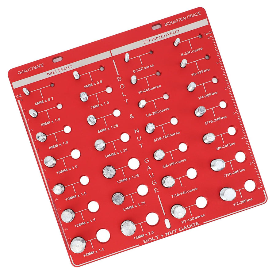 28 Hole Bolt Nut Identifier Gauge Metric Aluminum Alloy Nut Bolt Thread Checker for DIY Buffs