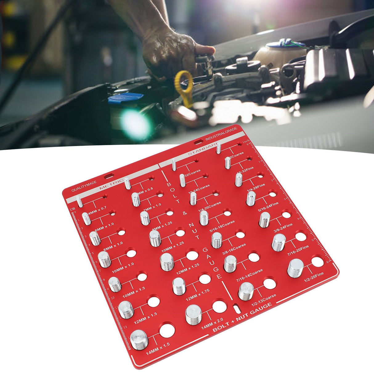 28 Hole Bolt Nut Identifier Gauge Metric Aluminum Alloy Nut Bolt Thread Checker for DIY Buffs