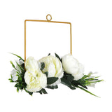 Artificial Metal Wreaths Wedding Wreaths Fake Flowers Decoration for Wedding Ceremony Anniversary Party - Top-Down View