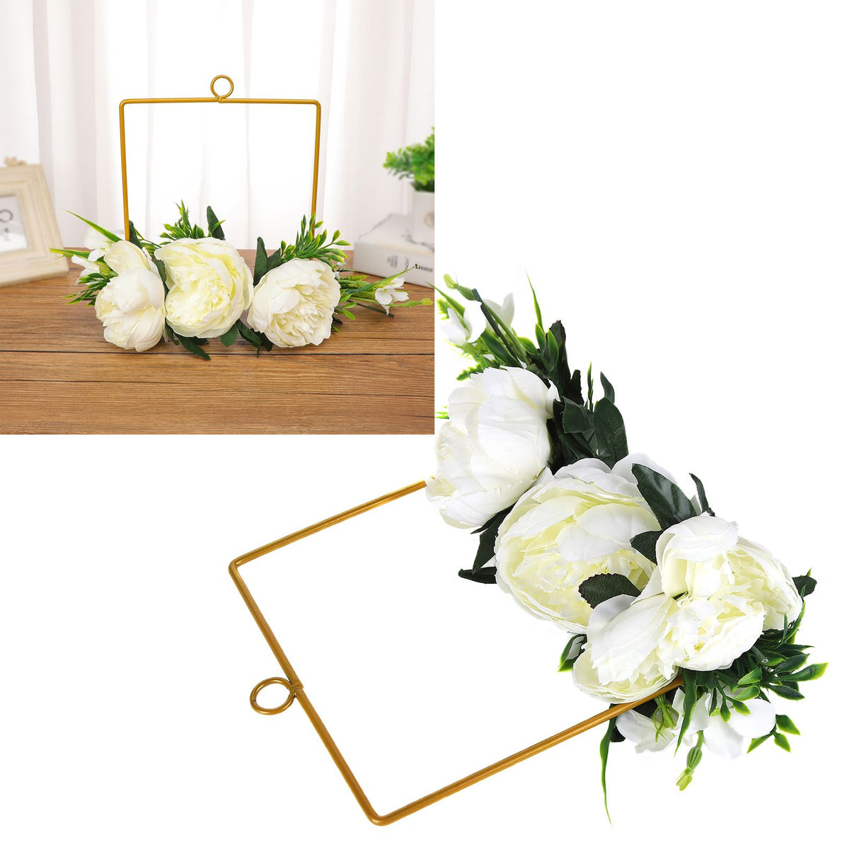 Artificial Metal Wreaths Wedding Wreaths Fake Flowers Decoration for Wedding Ceremony Anniversary Party