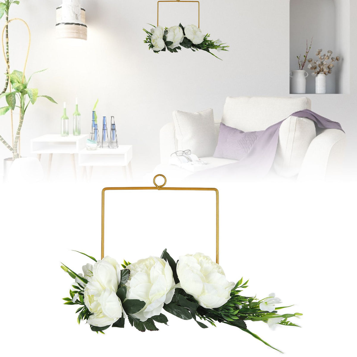 Artificial Metal Wreaths Wedding Wreaths Fake Flowers Decoration for Wedding Ceremony Anniversary Party