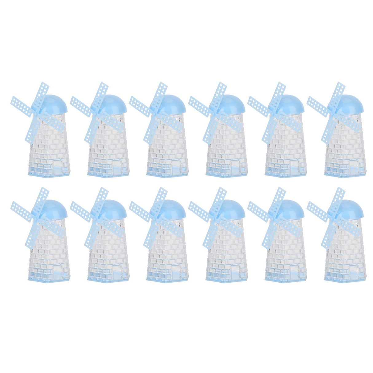 12PCS Windmill Shaped Candy Box Plastic Candy Case Container for Wedding Favor Baby Shower Decor