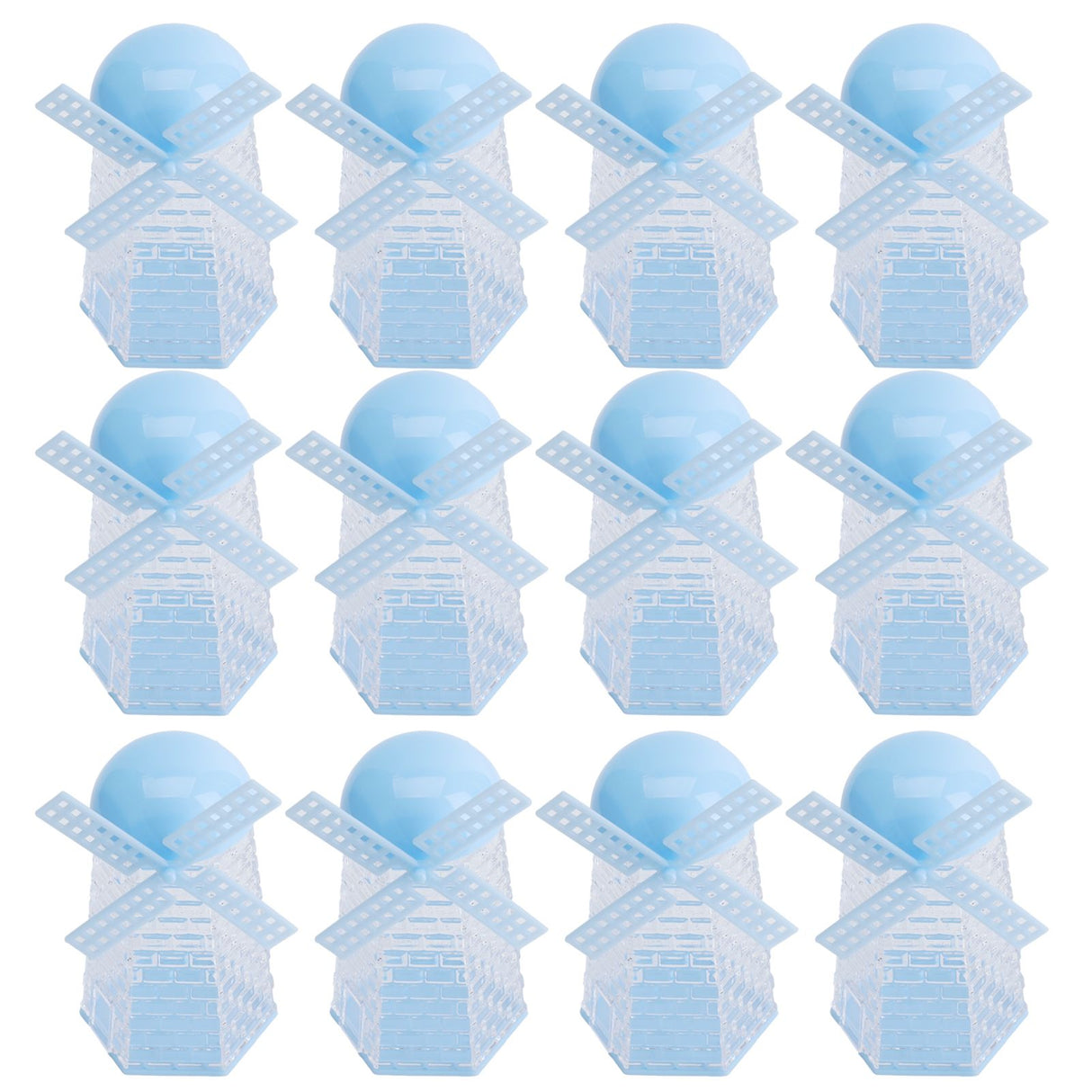 12PCS Windmill Shaped Candy Box Plastic Candy Case Container for Wedding Favor Baby Shower Decor