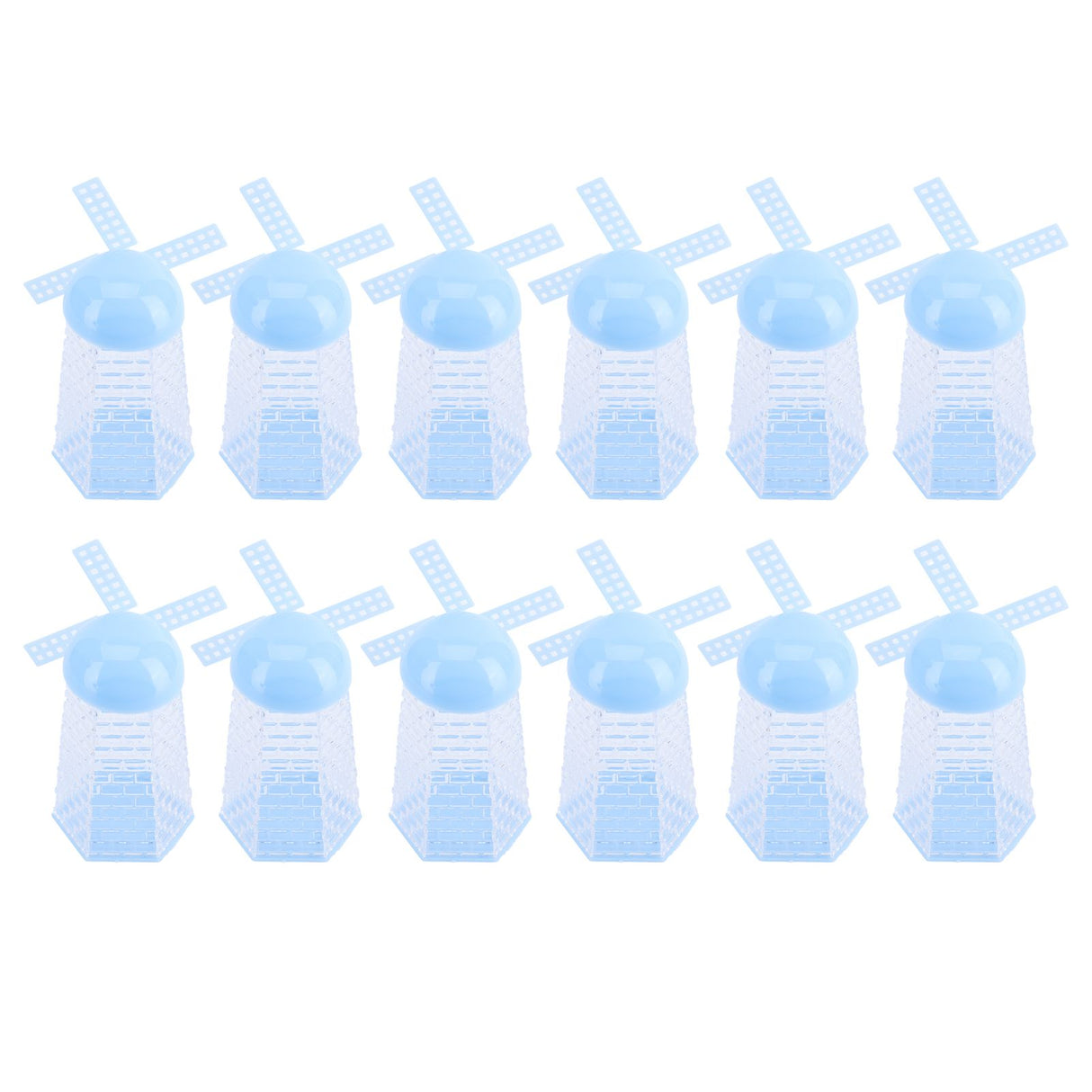 12PCS Windmill Shaped Candy Box Plastic Candy Case Container for Wedding Favor Baby Shower Decor