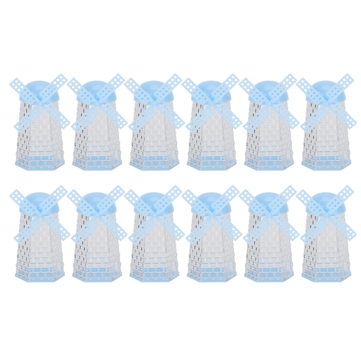12PCS Windmill Shaped Candy Box Plastic Candy Case Container for Wedding Favor Baby Shower Decor