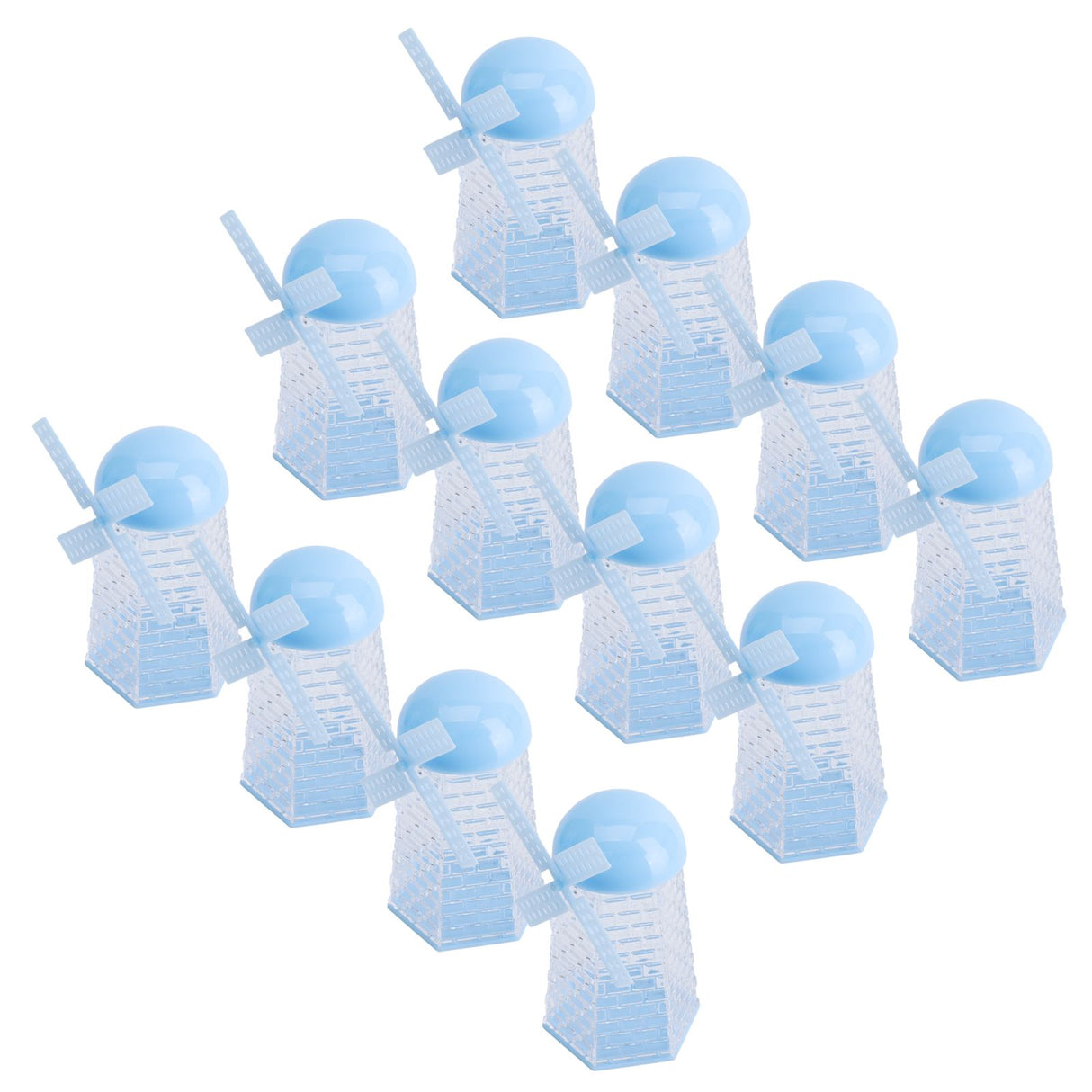 12PCS Windmill Shaped Candy Box Plastic Candy Case Container for Wedding Favor Baby Shower Decor