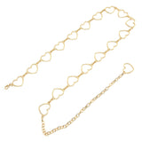Waist Chain Belt Metal Shiny Rhinestones Golden Love No Allergies All Match Gold Chain Belt for Shorts Suits Shirts Dresses