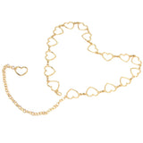Waist Chain Belt Metal Shiny Rhinestones Golden Love No Allergies All Match Gold Chain Belt for Shorts Suits Shirts Dresses