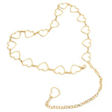 Waist Chain Belt Metal Shiny Rhinestones Golden Love No Allergies All Match Gold Chain Belt for Shorts Suits Shirts Dresses