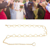 Waist Chain Belt Metal Shiny Rhinestones Golden Love No Allergies All Match Gold Chain Belt for Shorts Suits Shirts Dresses - Extra Image