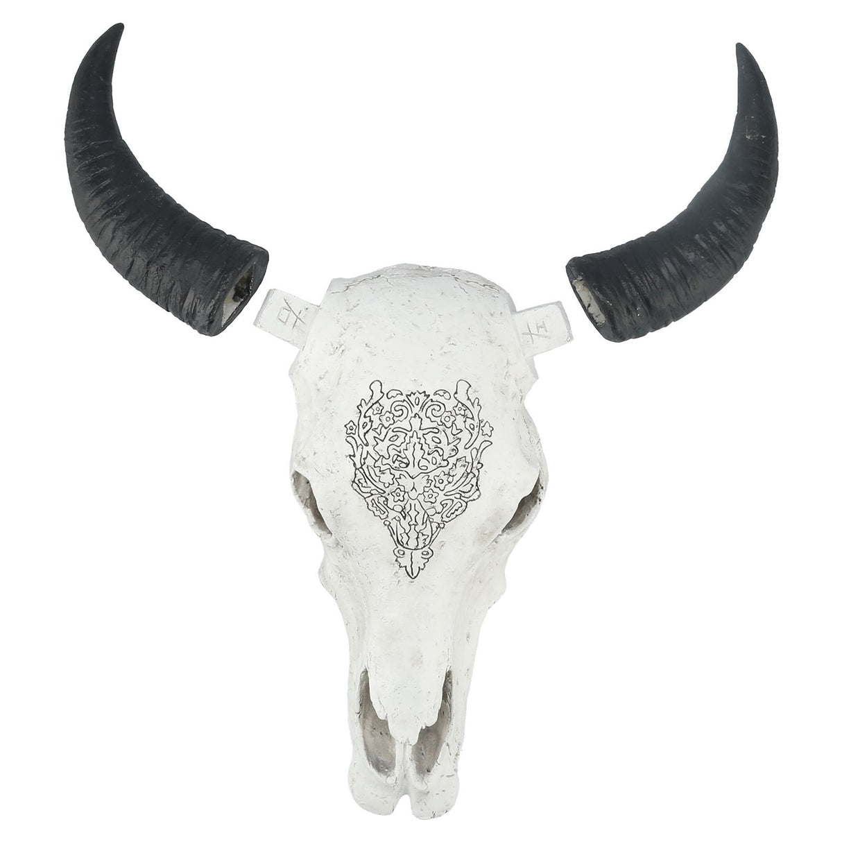 Resin Bull Head Wall Hanging Decoration Long Horn Animal Sculpture Background Wall Home Ornament