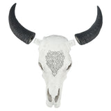 Resin Bull Head Wall Hanging Decoration Long Horn Animal Sculpture Background Wall Home Ornament