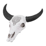 Resin Bull Head Wall Hanging Decoration Long Horn Animal Sculpture Background Wall Home Ornament
