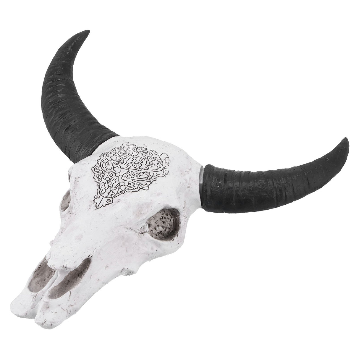 Resin Bull Head Wall Hanging Decoration Long Horn Animal Sculpture Background Wall Home Ornament